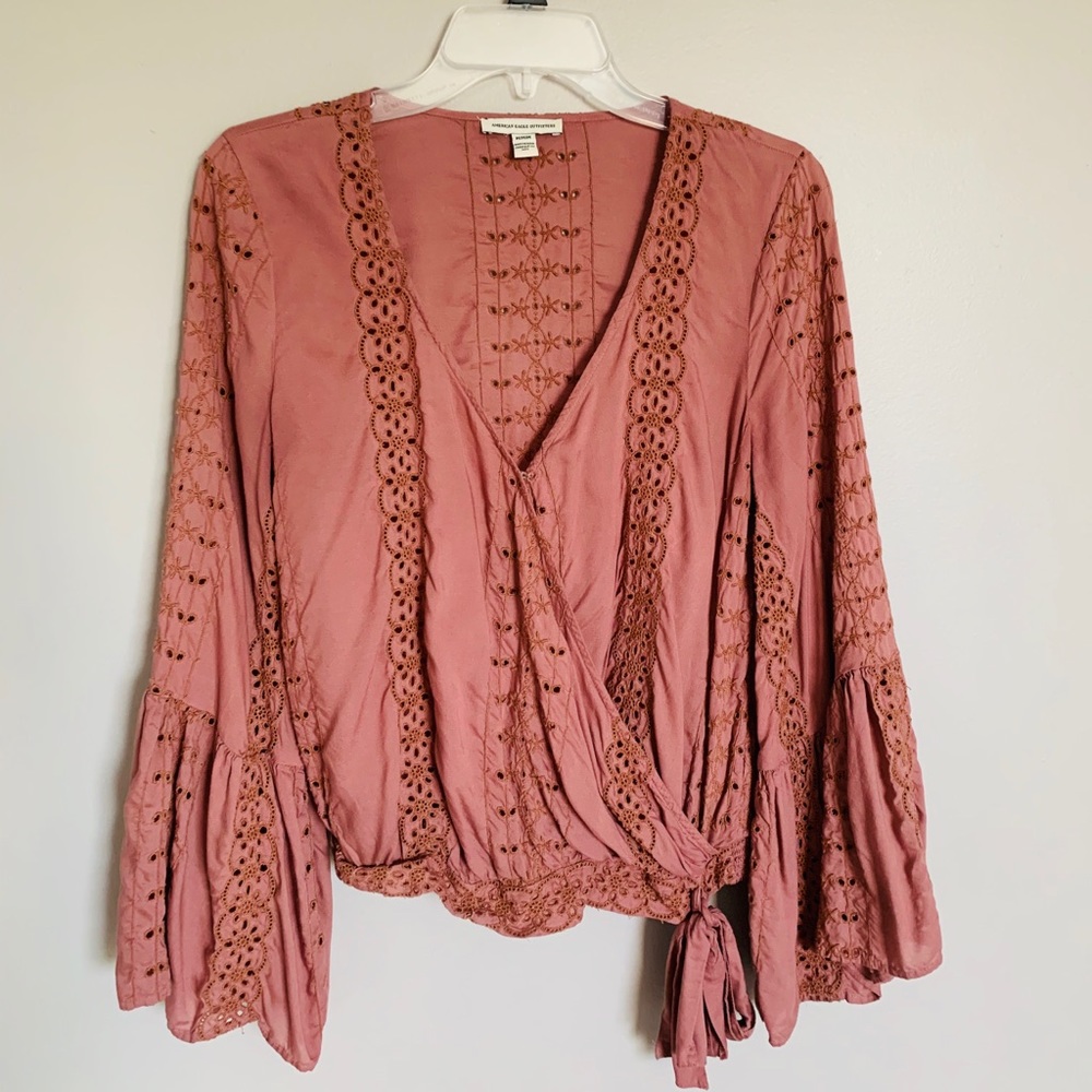 Eyelet Wrap Top